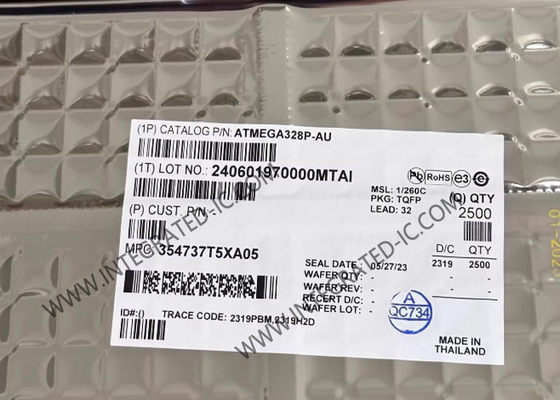 ATMEGA328P-AU Μικροελεγκτής MCU 8-Bit AVR Μικροελεγκτής με 32K Bytes In-System Προγραμματιζόμενο Flash
