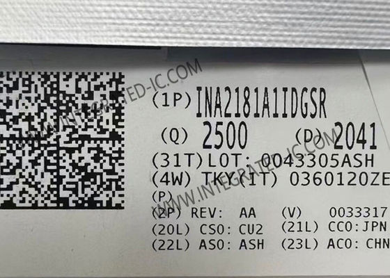 INA2181A1IDGSR Τσιπ ολοκληρωμένου κυκλώματος 350kHz Διοπτεύσιμοι ενισχυτές αισθητήρα ρεύματος