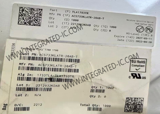 ACS733KLATR-20AB Αισθητήρας IC εύρος ζώνης 1MHz Γκαλβανικά απομονωμένος αισθητήρας ρεύματος IC SOIC-16