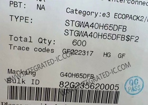 Συμπληρωμένο κύκλωμα Τσιπ STGWA40H65DFB Τραντς Γκέιτ Φιλντ Σταπ 650V IGBT Τρανζίστορ