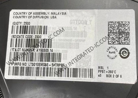 LT3010EMS8E-5 Τσιπ ολοκληρωμένου κυκλώματος 50mA 3V έως 80V Λιγός ρυθμιστής γραμμικής μικροηλεκτρικής ενέργειας