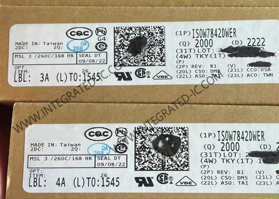 ISOW7842DWER Συμπληρωματικό κύκλωμα Τσιπ 5000Vrms Τετρακάναλοι Ψηφιακοί Απομονωτές SOIC16