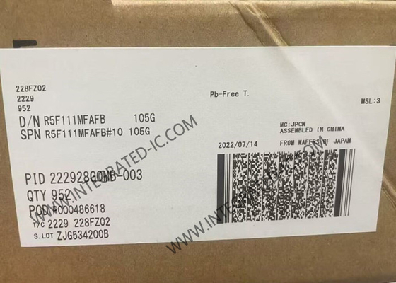 R5F111MFAFB Μικροελεγκτής MCU RL78/L1C Μικροελεγκτής IC 24MHz 16Bit MCU LQFP80