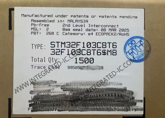 STM32F103C8T6 Μικροελεγκτής MCU 72MHz 32Bit Μονόπυρη Μικροελεγκτής IC LQFP48