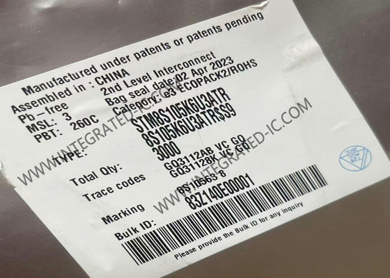 STM8S105K6U3ATR Μικροελεγκτής MCU 16MHz Σημαντική γραμμή πρόσβασης 8-bit STM8S MCU 32-UFQFN