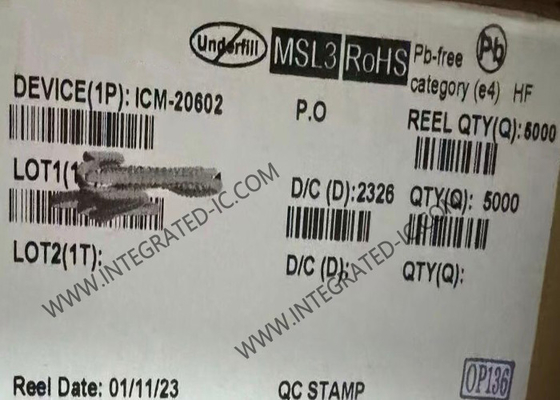 ICM-20602 Αισθητήρας IC υψηλής απόδοσης 6 άξων MEMS συσκευή παρακολούθησης κίνησης LGA16
