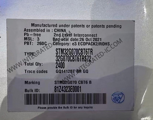 STM32G070CBT6TR Μικροελεγκτής MCU 32-bit 64MHz Mainstream ARM Cortex M0 MCU