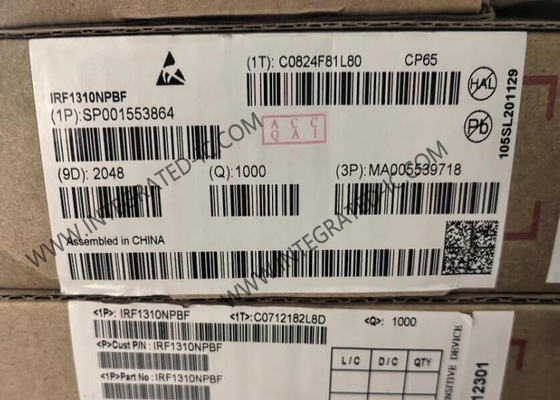 IRF1310NPBF Τσιπ ολοκληρωμένου κυκλώματος 100V HEXFET Δύναμη MOSFET Τρανζίστορα TO-220-3