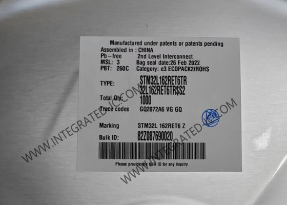 STM32L162RET6TR Μικροελεγκτής MCU 32MHz 32Bit Μονόπυρη MCU LQFP64 Ενσωματωμένη MCU