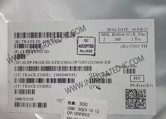 Μονάδα ασύρματης επικοινωνίας EFR32MG13P732F512GM48-DR Πολυπρωτόκολλο ασύρματος δέκτη ραδιοσυχνοτήτων