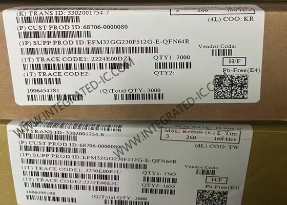EFM32GG230F512G-E-QFN64 Μικροελεγκτής MCU ARM Cortex-M3 Μικροελεγκτές 32 bit