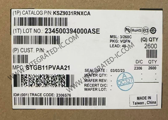 KSZ9031RNXCA Ethernet IC Gigabit Ethernet Transceiver QFN48 Τριπλής ταχύτητας Ethernet PHYs