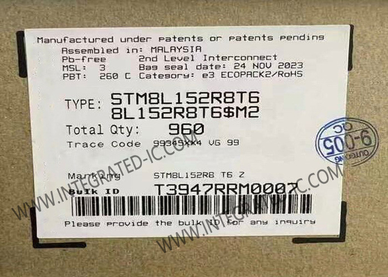 STM8L152R8T6 Μικροελεγκτής MCU Ultra-Low-Power 8-Bit 16MHz MCU με ενσωματωμένη EEPROM