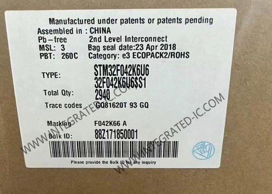 STM32F042K6U6 Μικροελεγκτής MCU 32Bit Μονόπυρη MCU 48MHz Ενσωματωμένη MCU