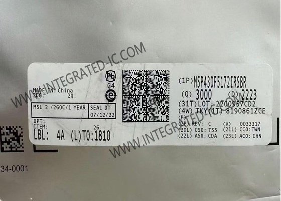 MSP430F5172IRSBR Μικροελεγκτής MCU 16Bit MCU 25MHz Μικροελεγκτές μικρού σήματος