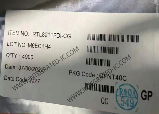 RTL8211FDI-CG Ethernet IC Υψηλής ολοκλήρωσης δέκτη 10/100/1000M Ethernet