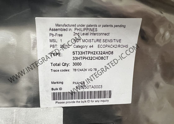 ST33HTPH2X32AHD8 Integrated Circuit Chip SPI Διασύνδεση μακροπρόθεσμης εξέλιξης συσκευή TPM 2.0