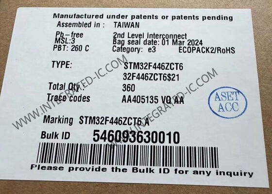 STM32F446ZCT6 Μικροελεγκτής MCU 3.3V με 128K x 8 RAM σε πακέτο 144-LQFP