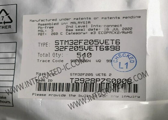 STM32F205VET6 Μικροελεγκτής MCU 32-bit μονόπυρη με 120 MHz και 16-Stream DMA